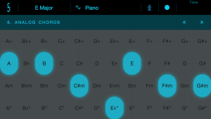 E-Major in Analog mode on iPhone...notice the Eb diminished chord